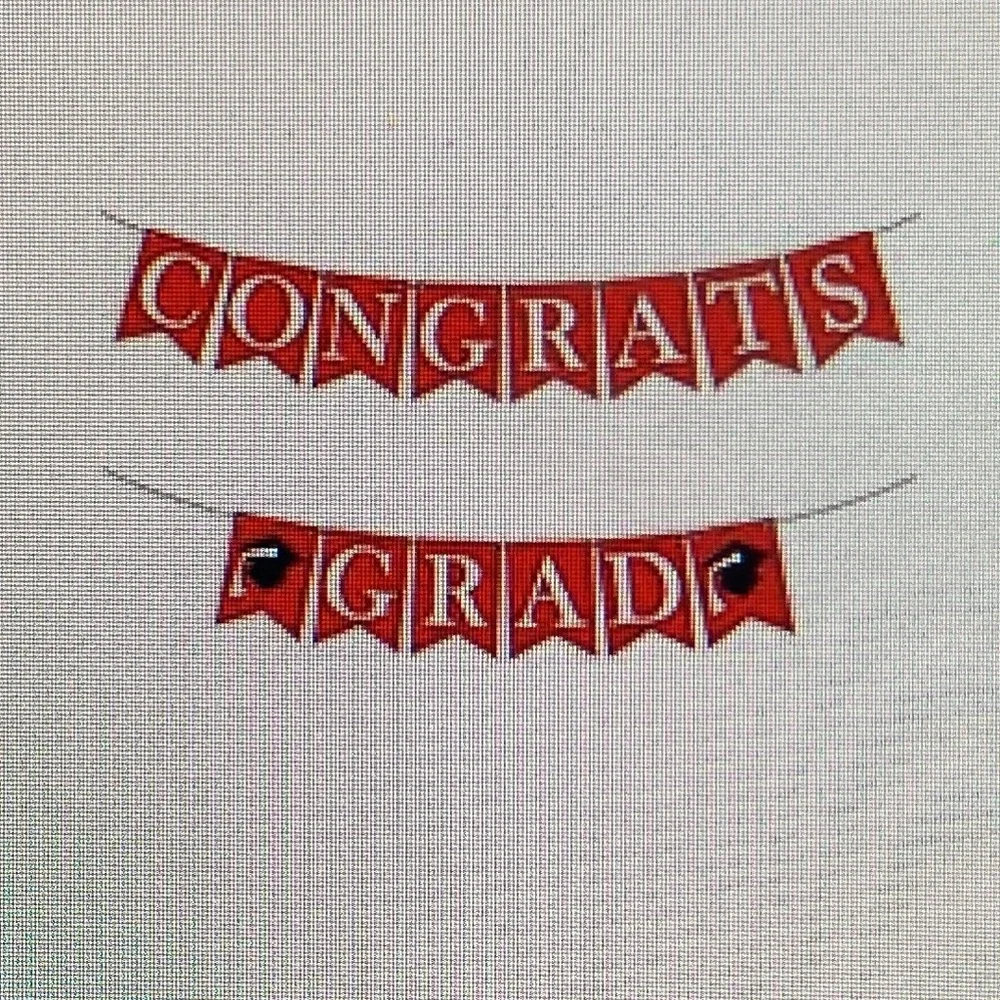 2 Graduation banners and 1 confetti